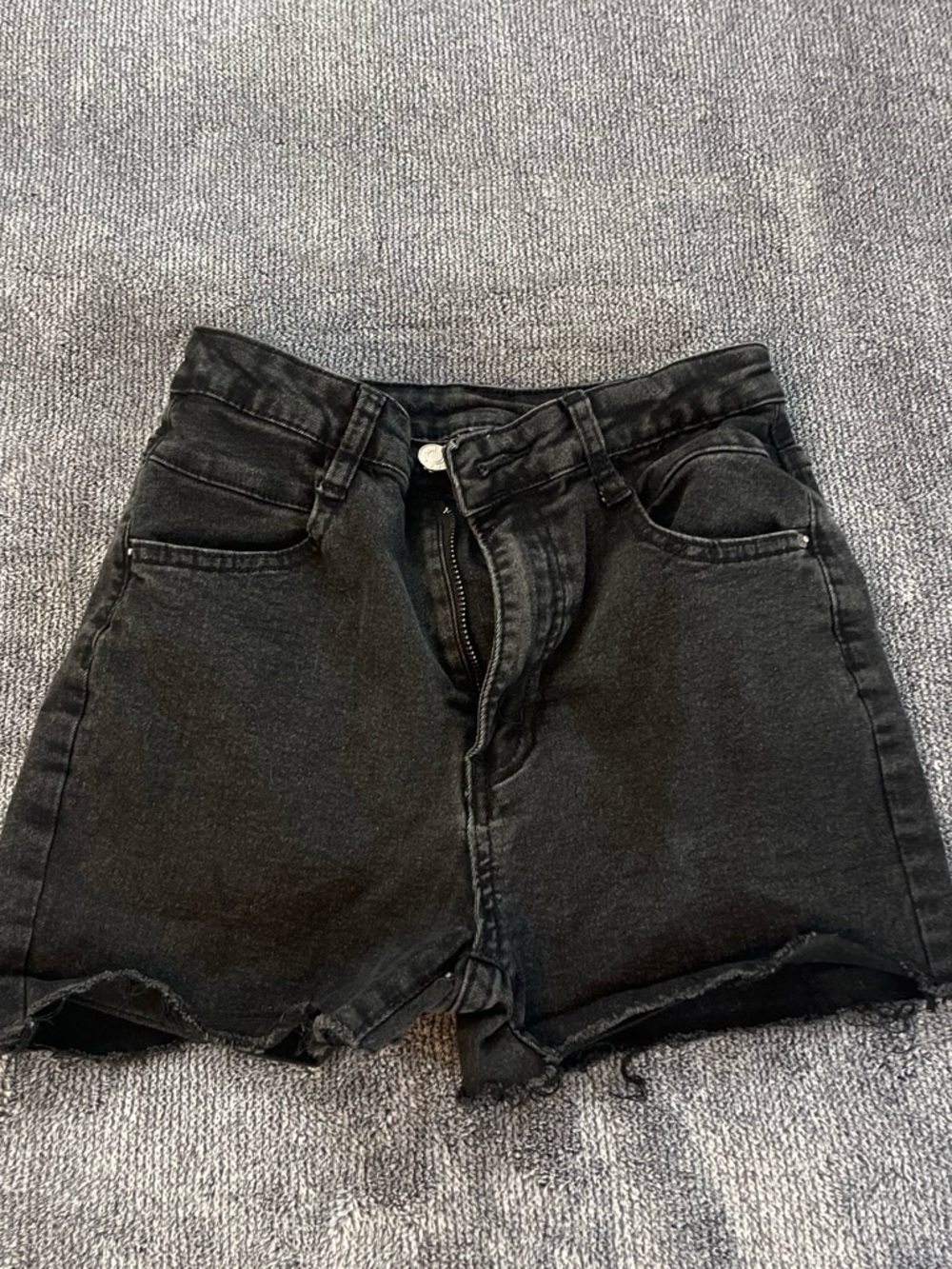 SHEIN Black High-Rise Denim Jean Shorts